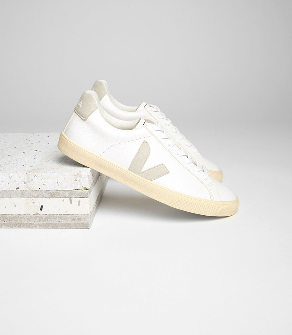 Veja Sneakers Herr - Esplar Chromefree Läder - Vita/Beige - 625183-XDS